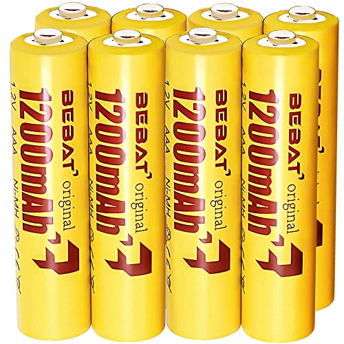 NiMH AAA Rechargeable Batteries 1200mAh Rechargeable AAA Batteries Combo 8 Pack High Capacity 1.2V Outdoor Pre-Charged Battery AAA Size Performance Triple A Rechargable Batteries for Cordless Phone