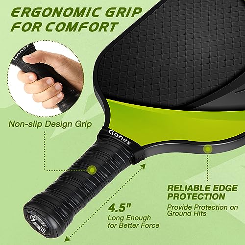 Image of Gonex Pickleball Paddles, USAPA Approved Graphite Pickleball Rackets with Comfort Grip, Carbon Fiber Pickleball Set of 2 /4 Paddles with 4 Balls, Portable Carry Bag