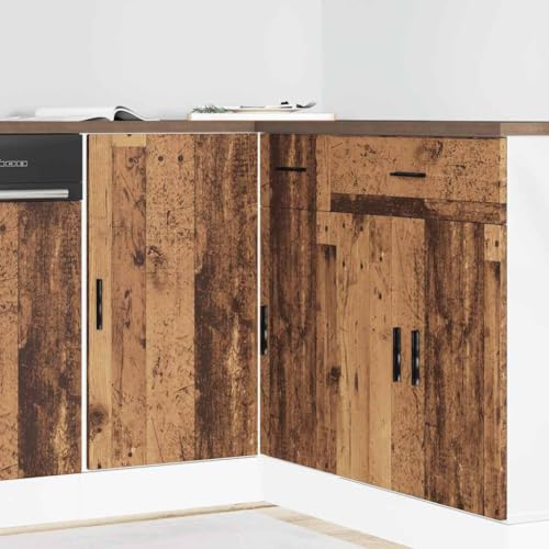 Refined Mueble bajo de Cocina “Lyon” de Madera Antigua 1x Mueble de Esquina Colgante 57 cm