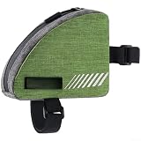 0 4L Bike Top Tube Bag con strisce riflettenti e organizzazione interna per strumenti, chiavi, e gel energetici durante i viaggi in bicicletta (muschio artico)
