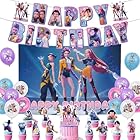 K-POP Demon Geburtstag Dekoration Set, Themen Tortenaufsätze Happy Birthday deko Banner Party Deko Geburtstag Set for K pop Fans (A006)