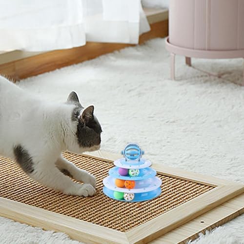 Juguete giratorio para gatos que evita el sedentarismo con cuatro capas de bola rodante 3