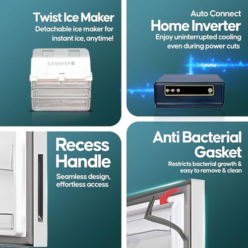 Image of Haier 325L 3 Star Frost Free Bottom Mount Refrigerator|Premium Mirror Glass|Convertible 14-in-1|Jhukna Mat-Bottom Freezer|Digital Display|Triple Inverter|Twist Ice Maker (HRB-3753PMG-P, Mirror Glass)