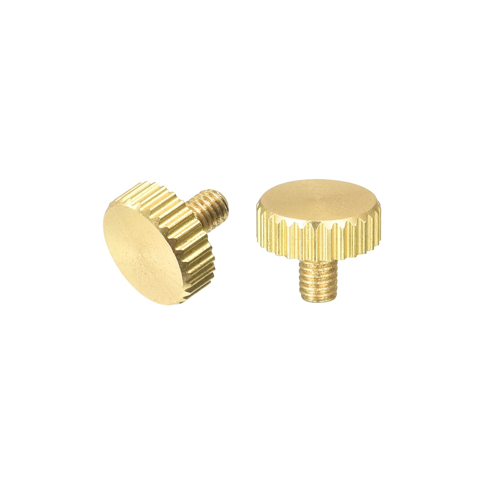 uxcell Knurled Thumb Screws, M3x5mm Flat Brass Bolts Grip Knobs Fasteners for PC, Electronic, Mechanical 2Pcs