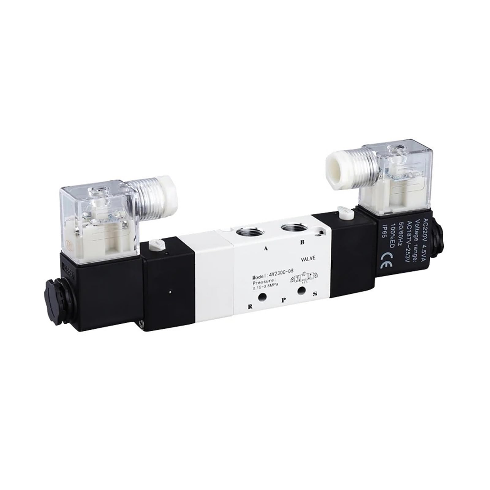 PXQCHAVLN Three-Position Five-Way Center Seal Pneumatic 4V130C-06 4V230C-08 4V330C-10 4V430C-15(4V330C-10 DC24V)