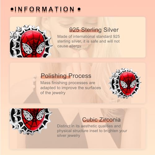 Image of S925 Sterling Silver Cartoon Anime Charms Pendant, Character Figures Dangle for Bracelet Necklace, Gifts for Mom Girlfriend Family, Valentine's Birthday Christmas Anniversary Jewelry