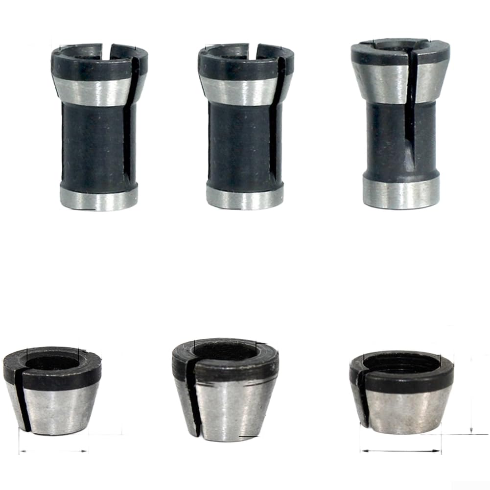 Juego Adaptador Collet Router 6mm 6.35mm 8mm, para acero Carbono(6 Does Not Contain)