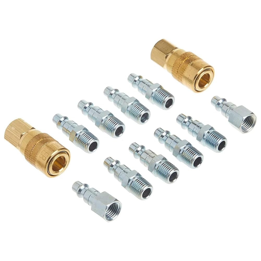 UDSKNV[KSL (S-210) 12-Piece M-Style Air Coupler and Plug Kit 1/4" NPT Fitting Max 300 PSI 40 SCFM