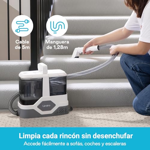 Livatro Aspiradora de Agua Tapicería, 600W 16kPa Limpiador de Tapicerías, 2,3L Depósito, Limpieza de Sofás con Función de Autolimpieza, Lava Aspiradora para Alfombras, Moquetas, Tapicería y Coche - imagen 5