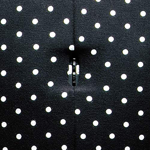 PRYM 611753 Schneiderpuppe „Prymadonna Polka Dots“ in schwarz-weißem Pünktchen-Design, dreh- und höhenverstellbar, Größe M (42-48), inkl. Rockabrunder mit Stecknadelfixierung, integriertes Nadelkissen