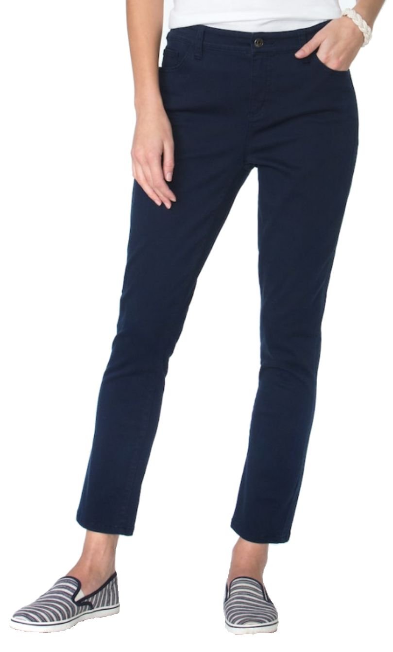 Chaps Womens Madden Slimming Fit Capri Pant Capri Navy 4 Regular