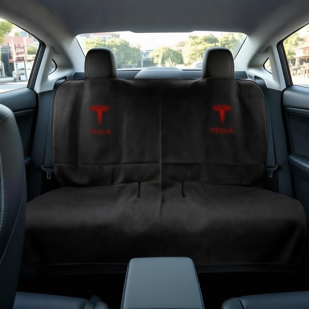 Upgraded Compatible with Tesla Seat Covers for Model 3/Y/X/S - Sweat-Resistant Back Seat Towel Cover for Kids, Pets and Dog Tesla Seat Protect Accessories image 2
