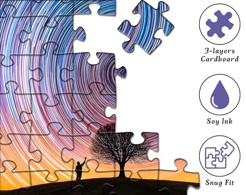 Impossible Difficult Puzzles for Adults, Nature Landscape Puzzles for Adults 1000 Pieces and up, Hard Scenic Jigsaw, Colorful Night Sky Challenge - Thumbnail 4