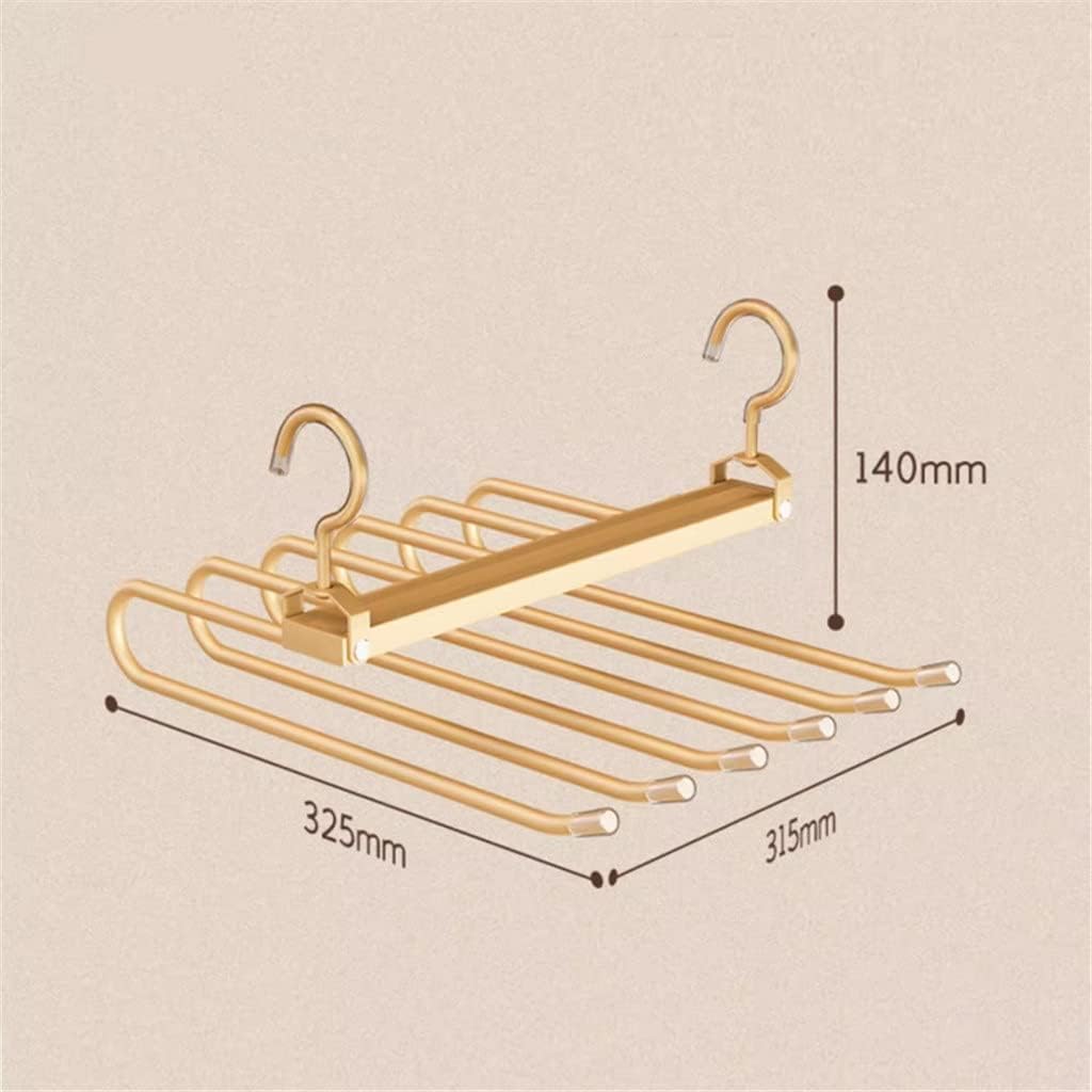 6 in 1 Trouser Hangers Magic Multi Layer Aluminium Alloy Pants Storage Rack 360 Rotatable Foldable