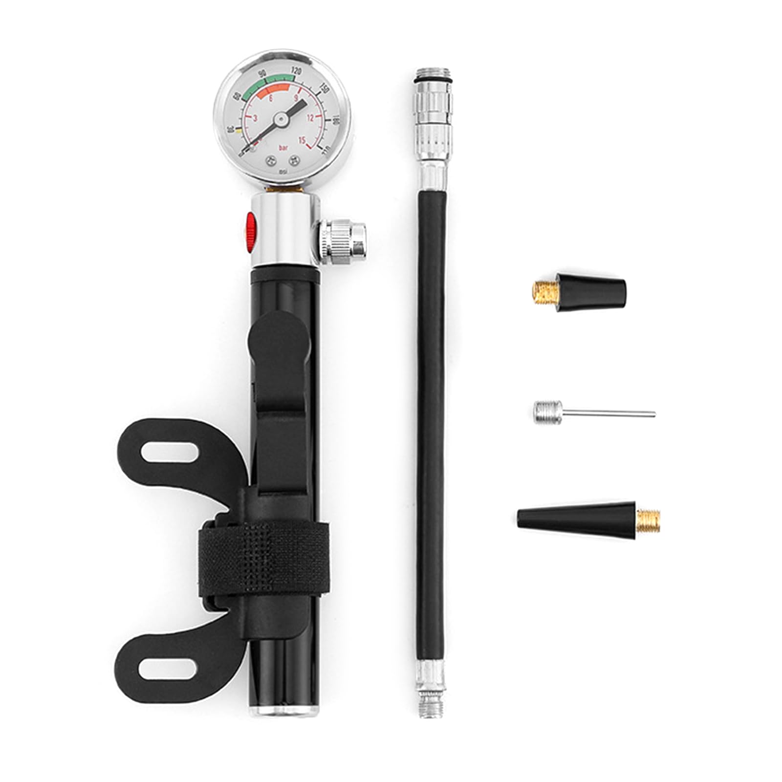 EPIPHQNY Bicycles Pumps Aluminum Alloys Bikes Tire Air Pumps with Pressure Gauge Fast Tyre Inflation Frame Mounted for Bike