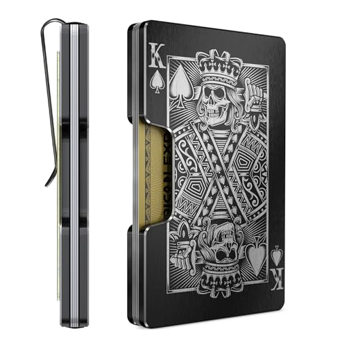 Freja Svendsen Engraved Aluminum Wallet for Men - Slim Money Clip & Card Holder with Engraved Finish. Enhanced RFID Blocking, Compact, Unique & Minimalist Wallets