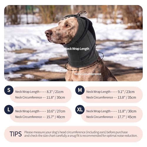 Image of IECOii Small Ear Wrap Dog Ear Cover for Noise Protecion(Gray,Small) | Doggie Calming Hoodie for Anxiety Relief in Thunder Firework Breathable Soft No Shake Adjustable Patches for Dogs Hematoma