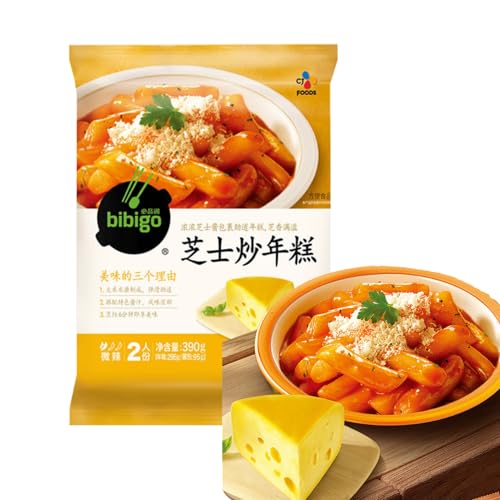 BaiLiSnacky Tteokbokki Auténtico 390g - Paquete Todo Incluido (Pasteles De Arroz + Salsa) - ¡Listo En 5 Min! Comida Asiática Instantánea (Queso Cremoso)