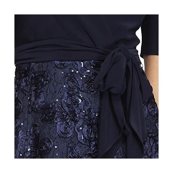 Alex-Evenings-Womens-Plus-Size-Tea-Length-Dress-with-Rosette-Detail Alex-Evenings-Womens-Plus-Size-Tea-Length-Dress-with-Rosette-Detail