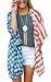 Angashion Women's American Flag Print Kimono Cover Up Tops Shirt