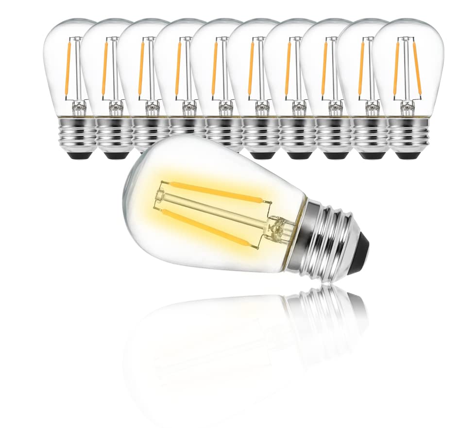MU Lampadina Filamento LED E27,2W(equivalenti a 150W) 2200K Luce calda Stile Vintage, Non Dimmerabile, Confezione da 10 Pezzi