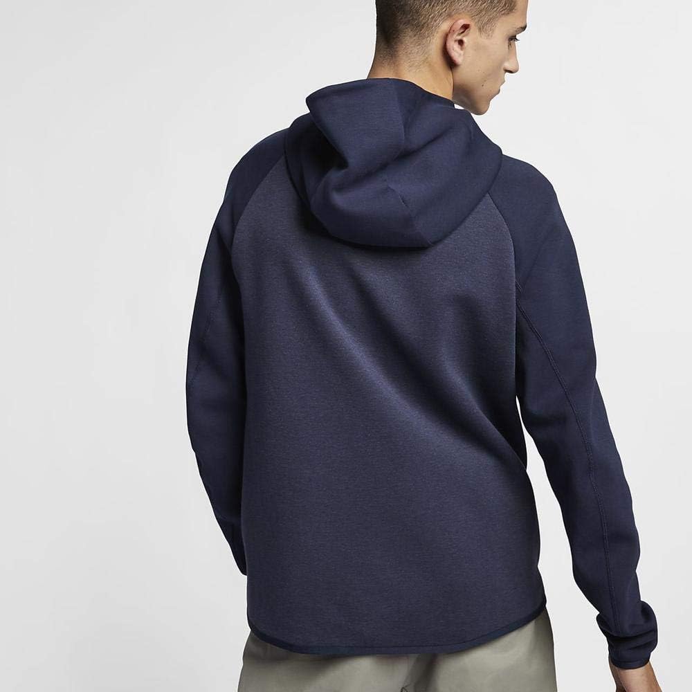Nike Mens Tech Fleece Full Zip Hoodie Sweatshirt Obsidian Heather/White 928483-473 Size X-Large - Image 3