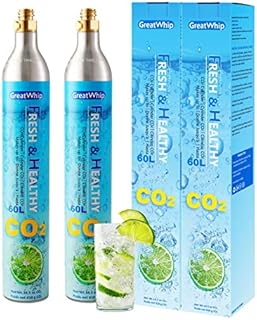GreatWhip CO2 Cylinders Soda Stream Cylinders 14.5 oz 60Litre CO2 Cartridges for Making Sparkling Water at Home