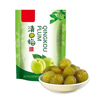 SIJIYUNLI-Qingkou Plum 308g/10.8oz Dried fruit preserves, sweet and sour, delicious,Green Crispy Plums