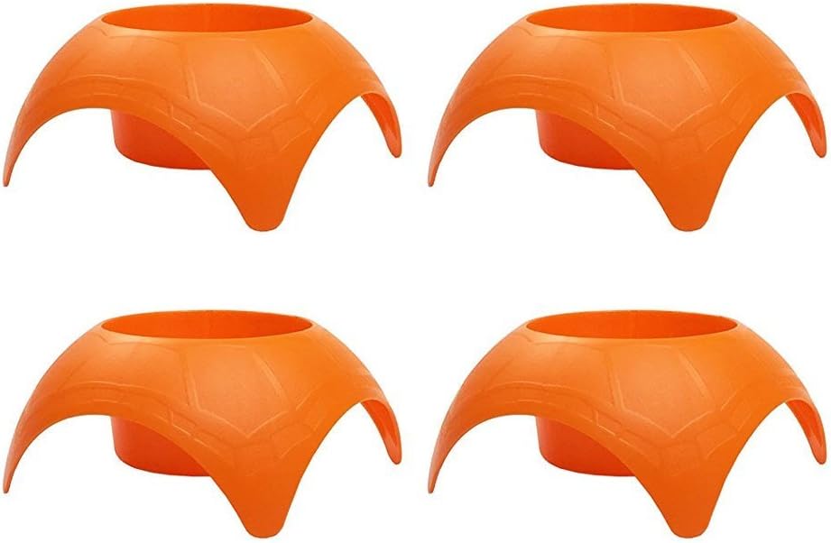 Beach Vacation Accessory Turtleback Sand Coaster Drink Cup Holder, Orange, Pack of 4