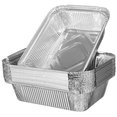Cabilock 20pcs Square Tin Foil Bbq Trays Outdoor Grill Tray for Outdoor Grill Barbecue Tableware