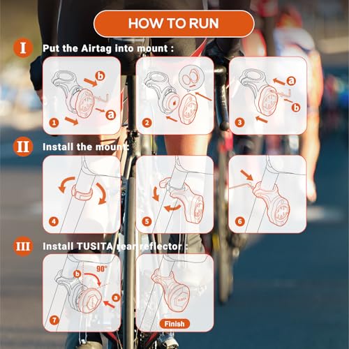 Image of TUSITA Airtag Bike Mount, Hidden Bicycle Seatpost Mount Compatible with Airtags & Garmin Varia, Anti-Theft Air tag GPS Tracker Bike Reflector Holder (Pack of 2)