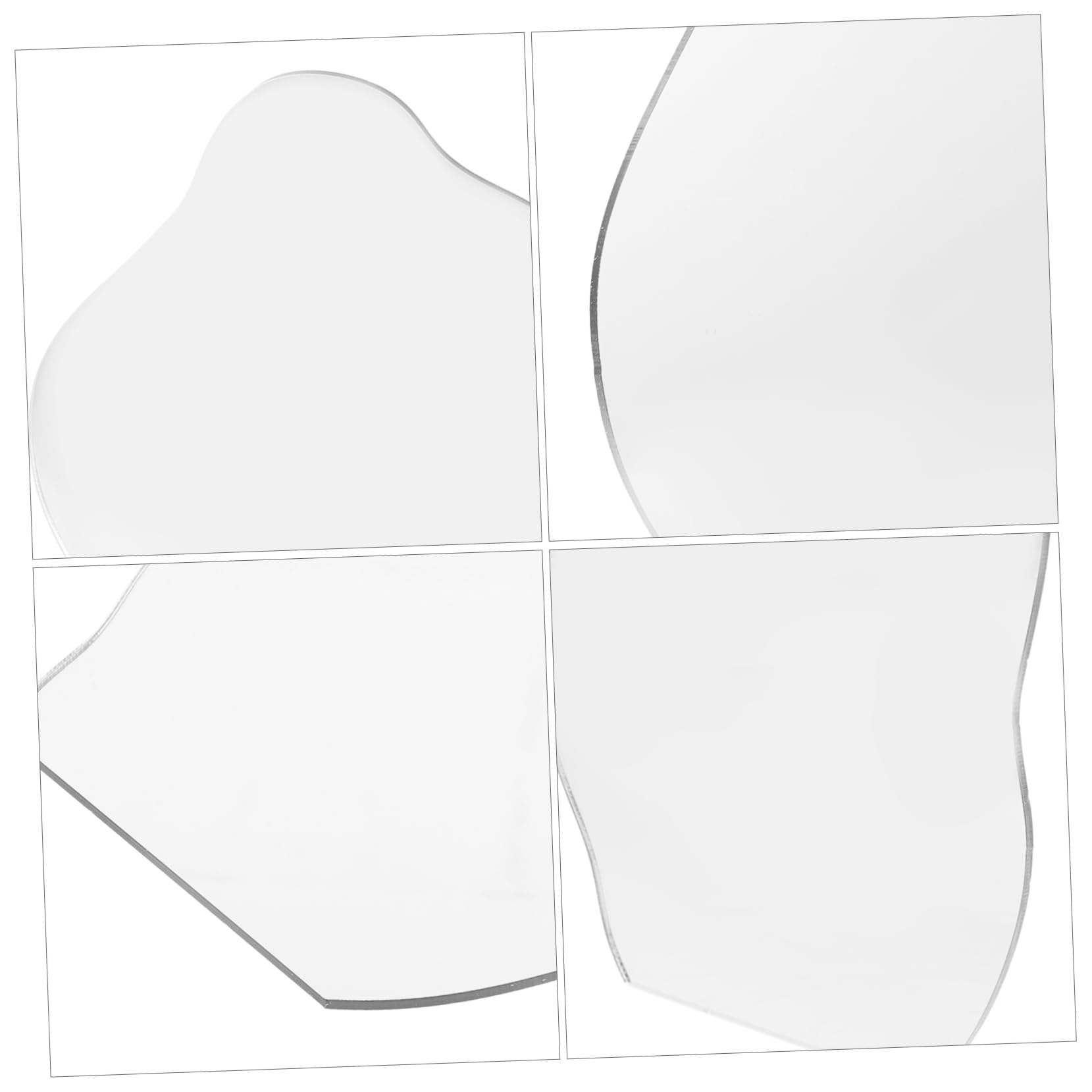 Homoyoyo 5pcs Irregular Acrylic Makeup Mirror DIY Desktop Mirror Accessories for Home Use Smooth High-Definition Surface for Daily Makeup and Family Needs Thick