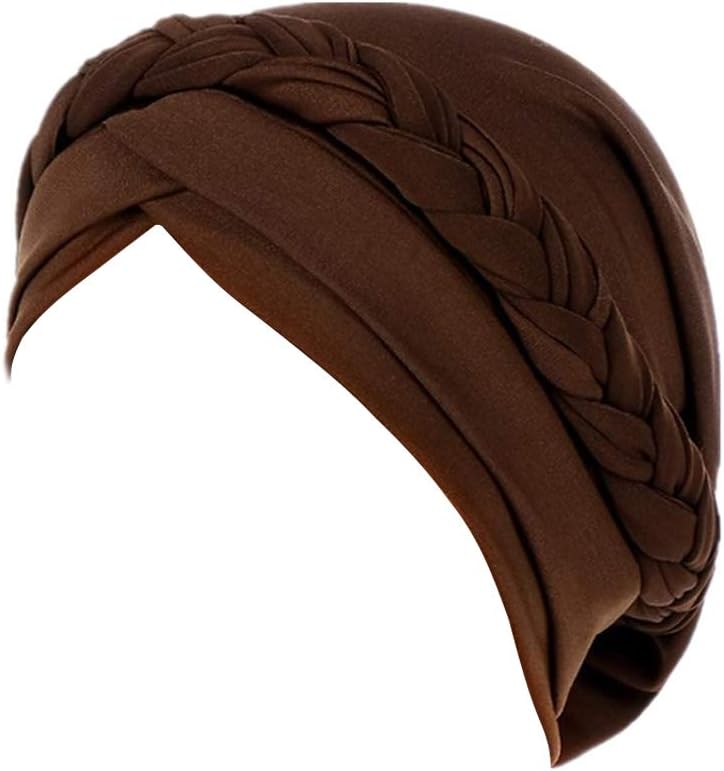 FxhixiyFxhixiy Hijab Braid Silky Turban Hats for Women Cancer Chemo Beanies Cap Headwrap Headwear