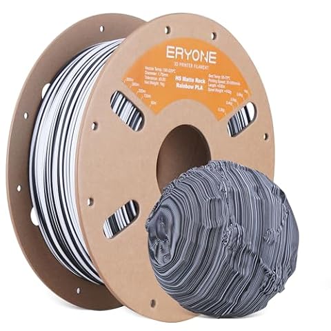 ERYONE High Speed Matte Twist PLA Filament 1.75mm +/- 0.03mm, 3D Printer Filament, 1kg(2.2lbs)/Spool, Fast Color Change Matte Multicolor Rainbow PLA, Rock Zebra Stone