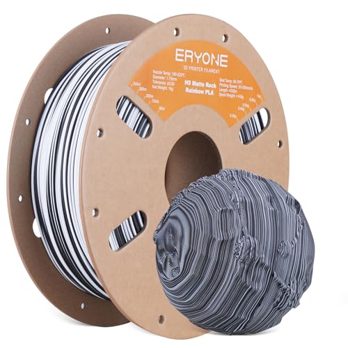 ERYONE High Speed Matte Twist PLA Filament 1.75mm +/- 0.03mm, 3D Printer Filament, 1kg(2.2lbs)/Spool, Fast Color Change Matte Multicolor Rainbow PLA, Rock Zebra Stone