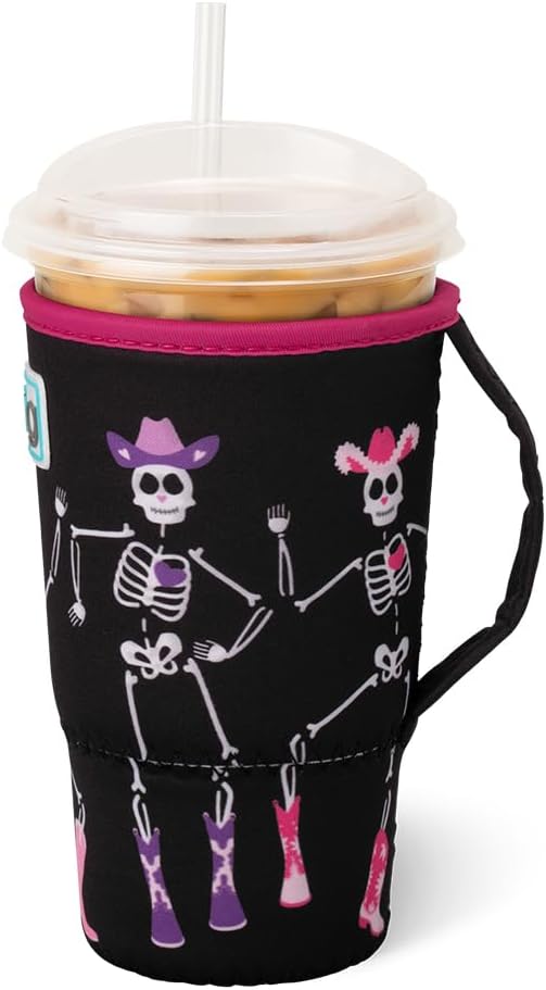 Swig Life Large Iced Cup Coolie, Halloween 22oz Iced Coffee Cup Insulator Sleeve with Handle, Neoprene Insulated Coolie Keeps Drinks Cold (Let's Go Ghouls) - Image 2