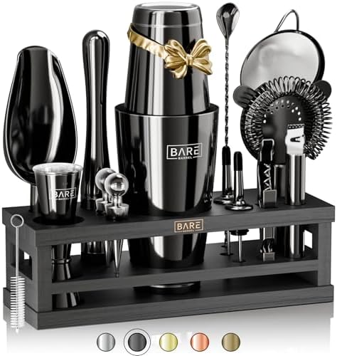 BARE BARREL® Mixology Bartender Kit Bar Set | 16-Piece Cocktail S...