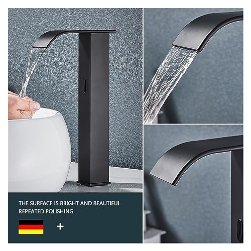 Grifo de lavabo con sensor negro y cascada automático 6