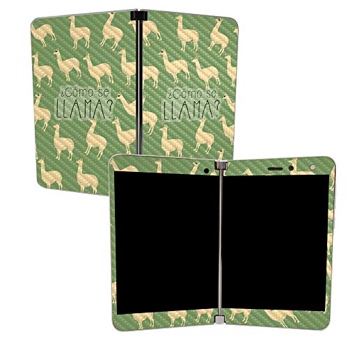 Image of MightySkins Carbon Fiber Skin for Microsoft Surface Duo - Llama | Protective, Durable Textured Carbon Fiber Finish | Easy to Apply, Remove, and Change Styles | Made in The USA