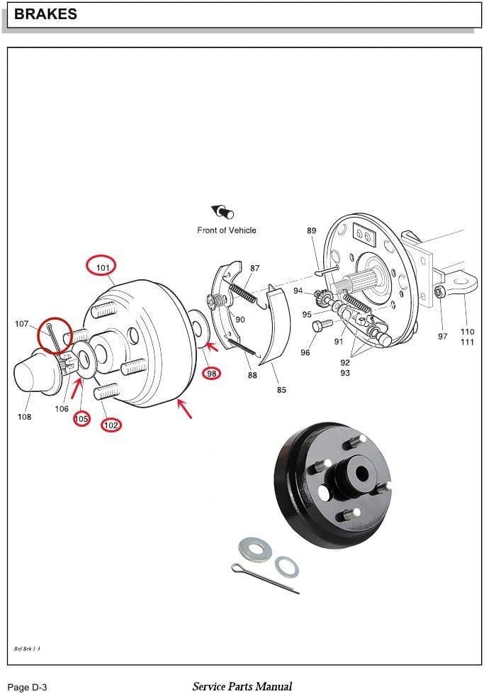 Amazon.com : BeAcc Golf Cart Brake Drum/Hub Assembly