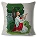 VJRQM Juego de 2, Dibujos Animados Christian Jesus y niños Funda de Almohada de Lino 18"x 18 decoración Funda de cojín para Coche, sofá, hogar, Almohada, Fundas de Almohada, 3