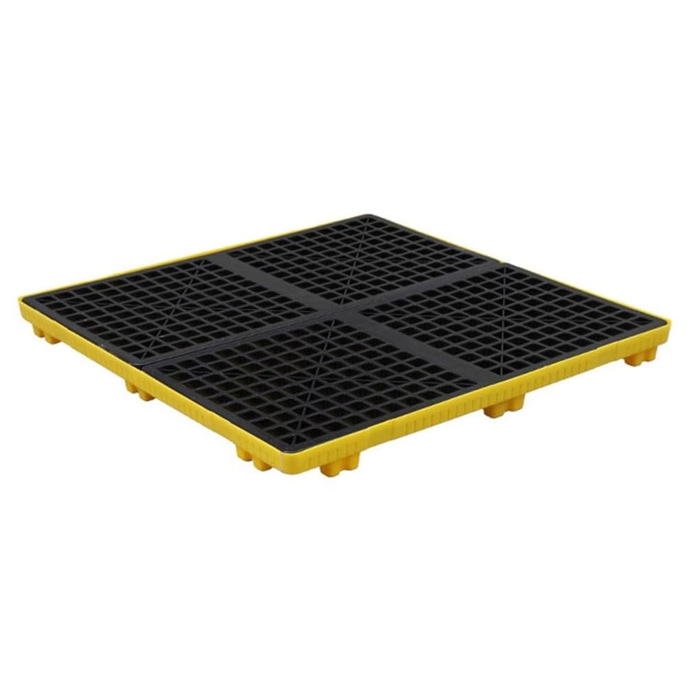 JKJZSALJ Spill Containment Pallet,Industrial Plastic Pallets With Modular Spill Platforms For Leak Proof Containment Of Oil Drums In Laboratory,Yellow,120 * 120 * 10cm