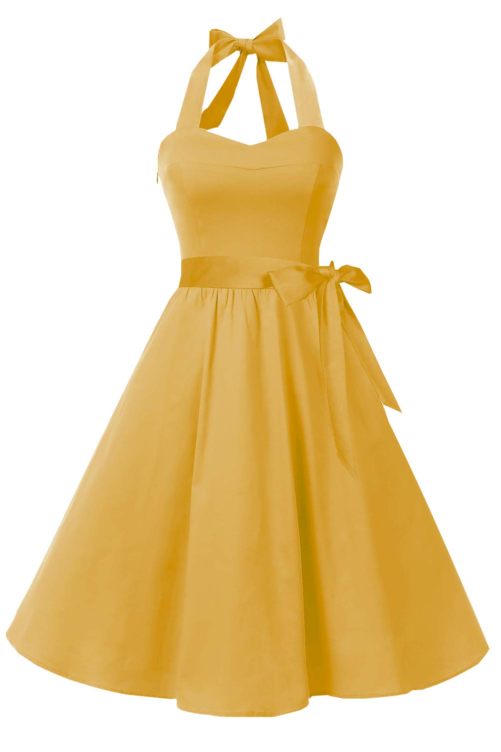 Topdress Women'sVintage Polka Audrey Dress 1950s Halter Retro Cocktail Dress