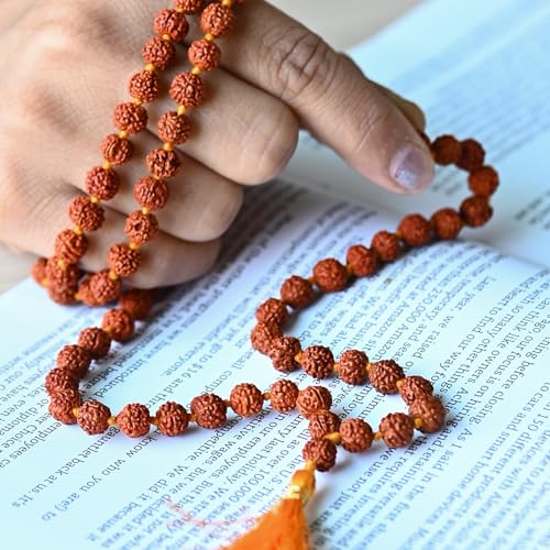 Image of ZAICUS Panchmukhi Rudraksha Mala - Original 108-Bead Japa Mala for Men