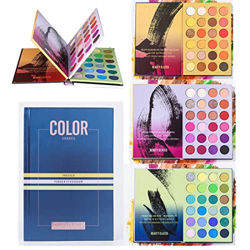 Beauty Glazed 72 Color Press Buch Lidschatten-Palette Schatten palette Glitter Matte Shimmer Natürliches Professionelles Lidschattenpulver Langlebige Wasserdichte Pigmentiert Make-up-Palette