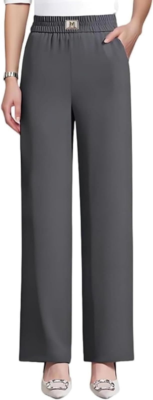 Cooliflex SoftyGrace - High Rise Silky Soft Pull-on Comfort Pant Drape Stretch Pants for Women Over 50