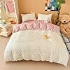LIWHENHAO Polka Dot Duvet Cover Set Queen 100% Cotton Bedding Red Blue Pink Heart on White 1 Kawaii Cartoon Love Comforter Cover Full 2 Pillowcases for Kids Girls Boys Woman #1