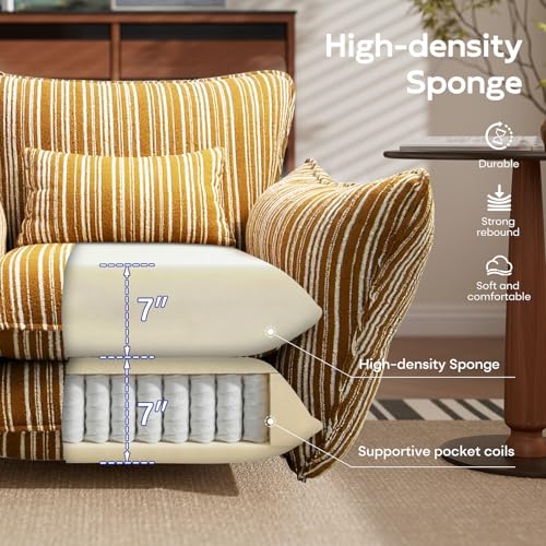 Sillón Chenille Amarillo con Respaldo Lumbar miniatura 3