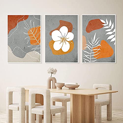 YHJK Art Poster Plant Muurkunst Muurschildering Abstracte Plant Poster Schilderij Moderne Bloemenprint Huis Woonkamer… - Afbeelding 3