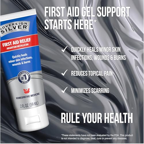 Sovereign Silver Colloidal Silver Gel, Argentum Metallicum Topical Skin Care for Minor Skin Infections, Wounds & Burns 2 fl oz (59 mL) — view 6